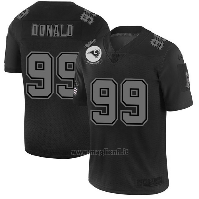 Maglia NFL Limited Los Angeles Rams Donald 2019 Salute To Service Nero